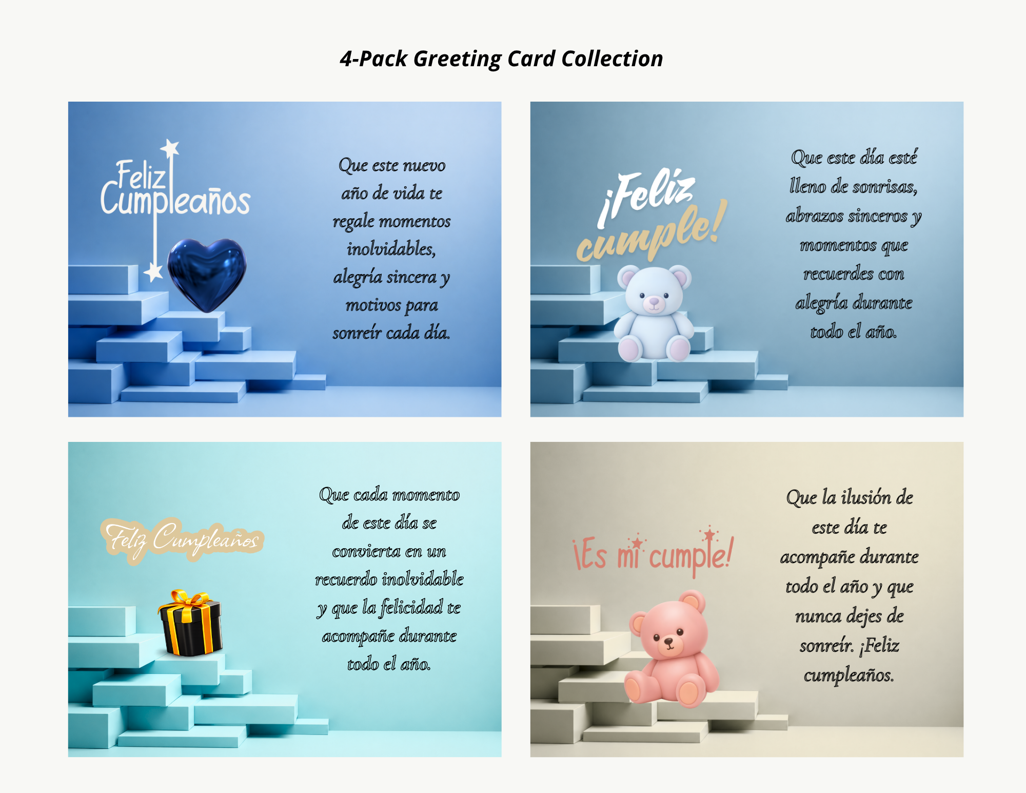 trendvora 4-Pack Greeting Card